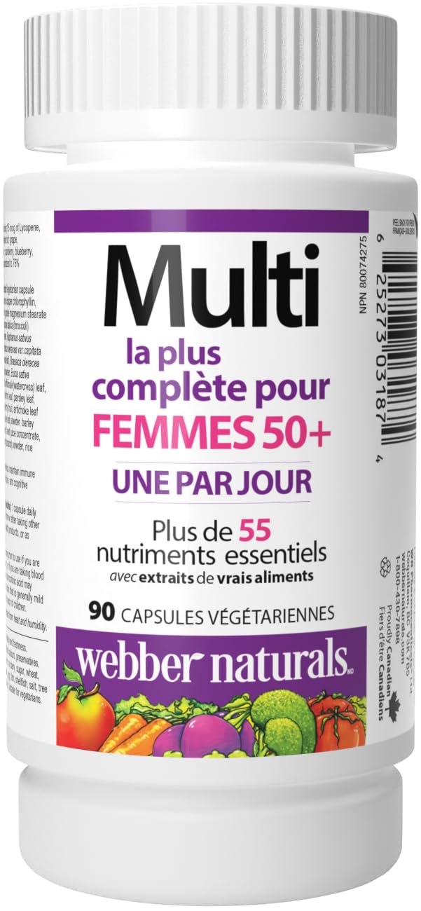 Webber Naturals Women's 50+ Most Complete Multi, 90 Vegetarian Capsules - dailyvitalstore