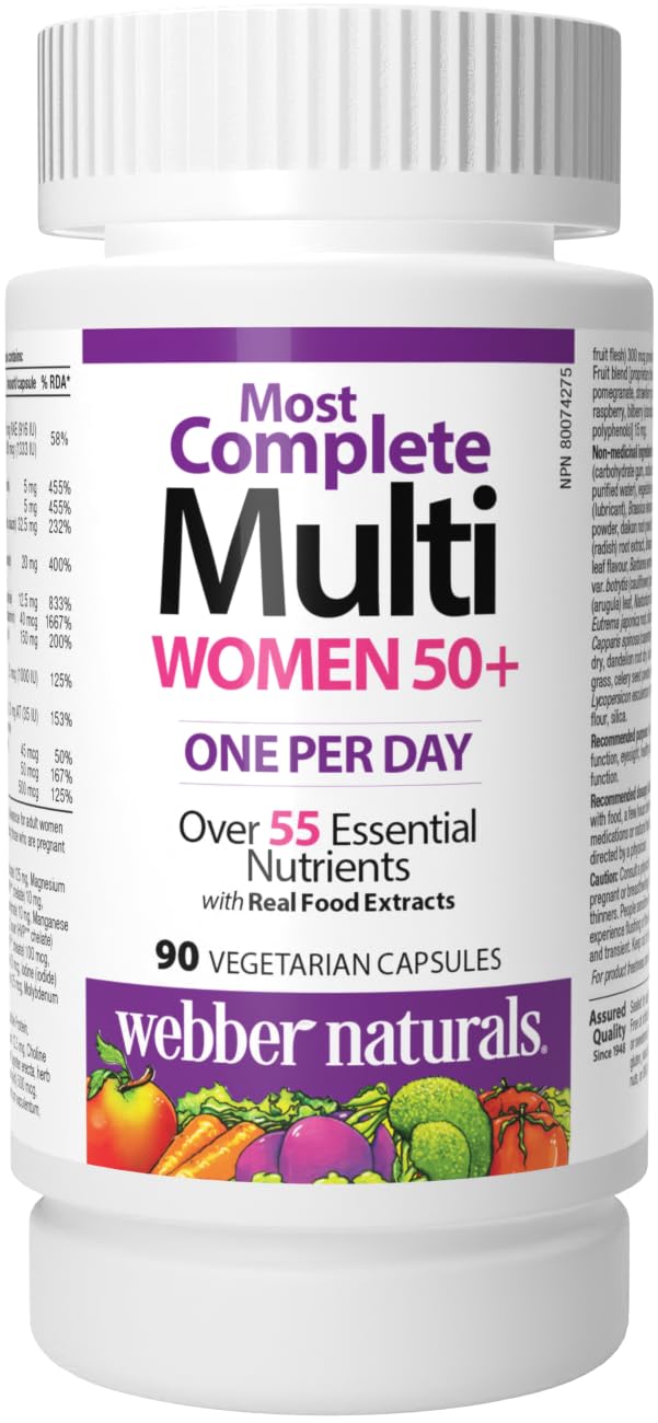 Webber Naturals Women's 50+ Most Complete Multi, 90 Vegetarian Capsules - dailyvitalstore