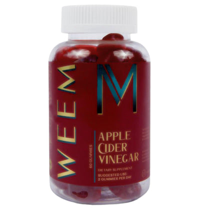 WEEM Apple Cider Vinegar Gummies - Natural, Vegan ACV with Folic Acid- Gluten Free - Vitamin B12 - Premium Detox & Weight Supplement - dailyvitalstore