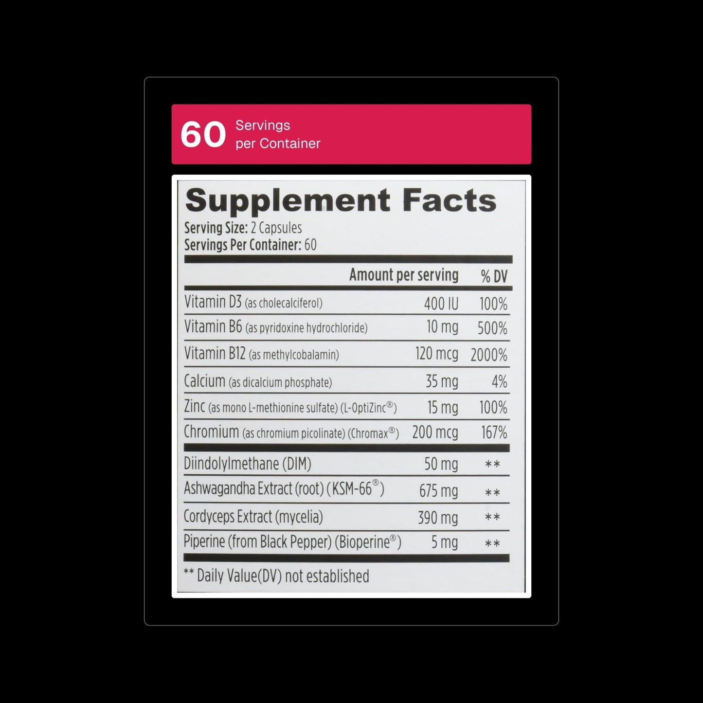 Weider Prime Support - Men's Nutrition - Enriched with Vitamins & Minerals - with Ashwagandha, Chromax Chromium, Bioperine & Zinc - Gluten Free - 120 Capsules - dailyvitalstore