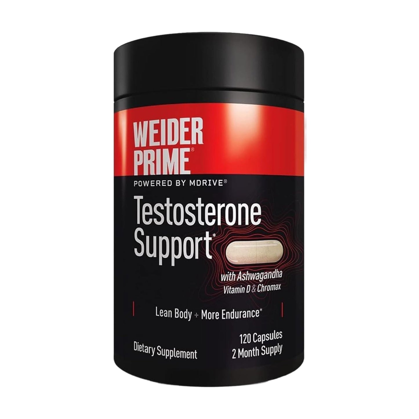 Weider Prime Support - Men's Nutrition - Enriched with Vitamins & Minerals - with Ashwagandha, Chromax Chromium, Bioperine & Zinc - Gluten Free - 120 Capsules - dailyvitalstore