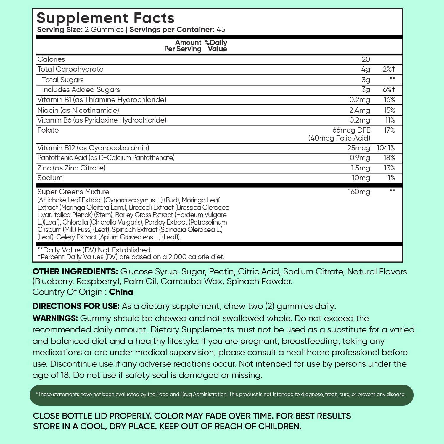 WeightWorld Super Greens Gummies - Energy, Immunity & Digestion - 45-Day Supply - Vegan Daily Greens Supplements (Moringa, Broccoli, Spinach) - Added Vitamins & Minerals - 90 Superfood Gummies - dailyvitalstore