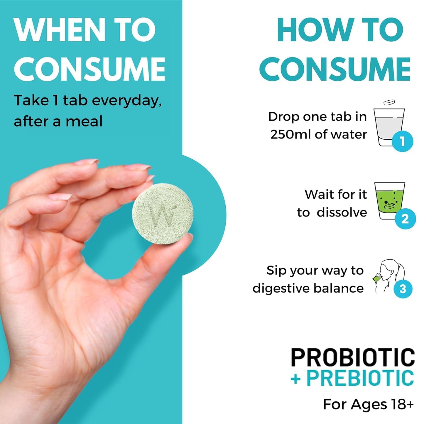 Wellbeing Nutrition Daily Probiotics + Prebiotics | Improve Metabolism, Acidity Relief, Digestion & Gut Health | 18 Billion CFU Organic Probiotics Supplement - dailyvitalstore