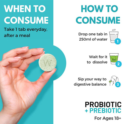 Wellbeing Nutrition Daily Probiotics + Prebiotics | Improve Metabolism, Acidity Relief, Digestion & Gut Health | 18 Billion CFU Organic Probiotics Supplement - dailyvitalstore