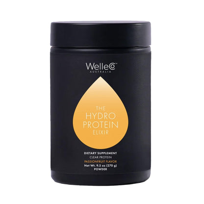 WelleCo HydroProtein Elixir, Potassium Electrolyte Powder with 15g Vegan Protein for Energy, Healthy Hair, Skin & Nails, Easy to Digest Powdered Electrolytes, Passionfruit, 9.5oz Jar - dailyvitalstore