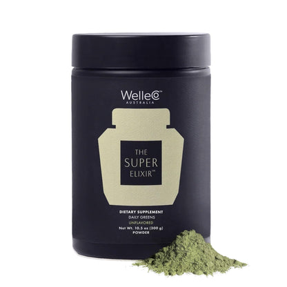 WelleCo The Super Elixir, Daily Greens Powder with Probiotics, Superfoods & Whole Foods, Unflavored Drink Mix for Gut Health, Immunity, Energy, Skin & Hair, 10.5oz Jar - dailyvitalstore