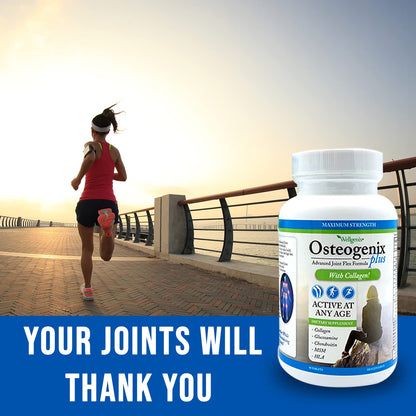 Wellgenix Osteogenix Advanced Joint Flex Formula (90 Ct) - Knee Supplement with Collagen II, Glucosamine, Chondroitin, MSM & HLA - Lubrication & Discomfort Support Tablets for Men & Women - dailyvitalstore