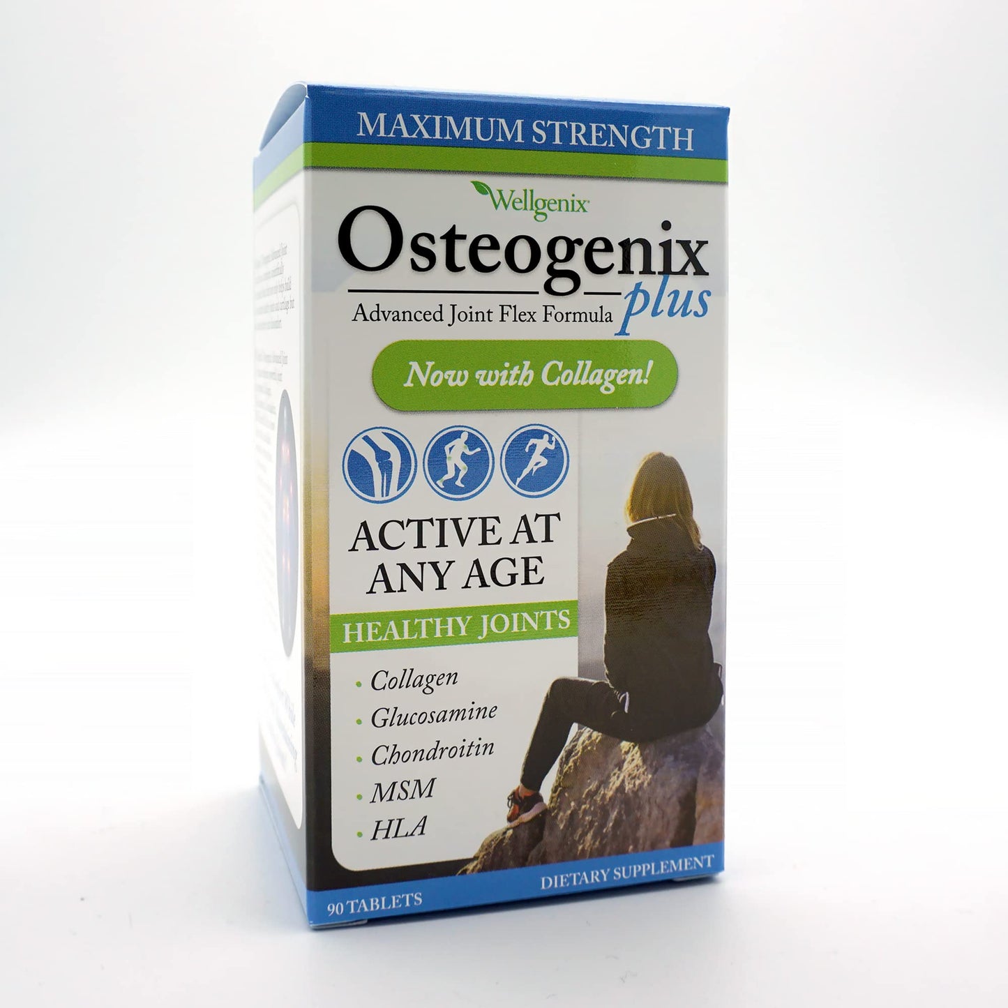 Wellgenix Osteogenix Advanced Joint Flex Formula (90 Ct) - Knee Supplement with Collagen II, Glucosamine, Chondroitin, MSM & HLA - Lubrication & Discomfort Support Tablets for Men & Women - dailyvitalstore