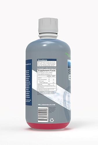 Wellgenix Sea Essentials Liquid Mineral Dietary Supplement with Trace and Macro Minerals and Coral Calcium – Sea Berry Flavor – 32 fl oz - dailyvitalstore