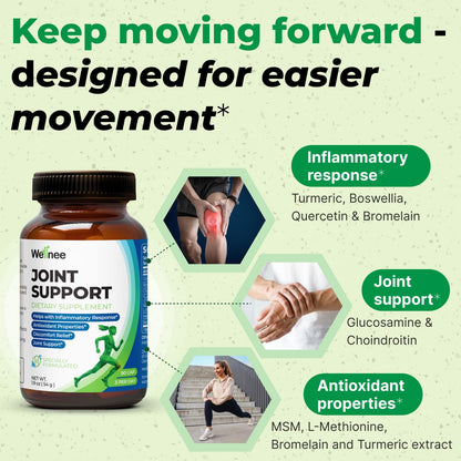 Wellnee Knee & Joint Wellness Bundle – Herbal Patches (10 pcs) & Support Capsules (90 servings) - dailyvitalstore