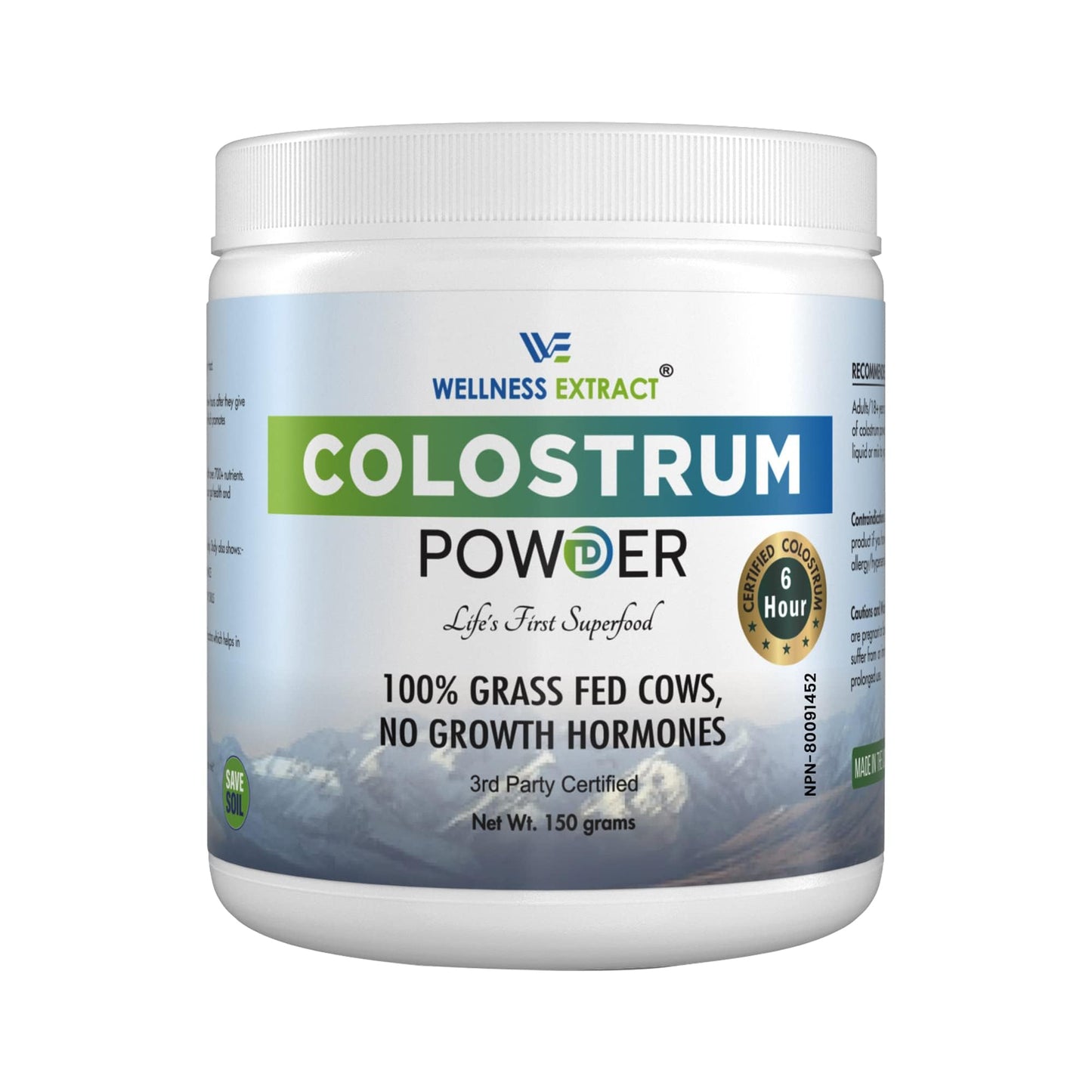 WELLNESS EXTRACT Bovine Colostrum Powder Rich in Protein & Lactoferrin- The True Certified Supplement for Immune Support, Gut Health, Muscle Growth - 150g - dailyvitalstore