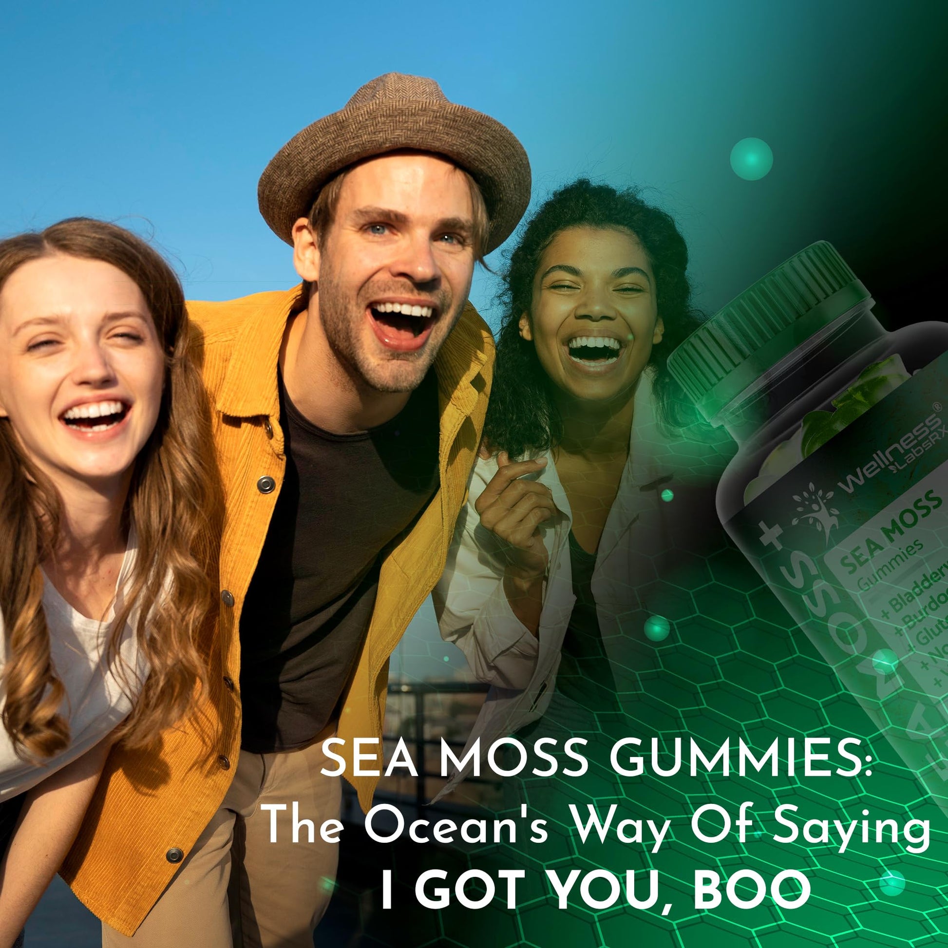WELLNESS LABSRX Sea Moss Gummies, 3200mg Irish Sea Moss Mixed Berry Flavor with Maximum Potency Bladderwrack and Burdock Root - Supports Skin, Energy and Immunity - 180 Count - dailyvitalstore