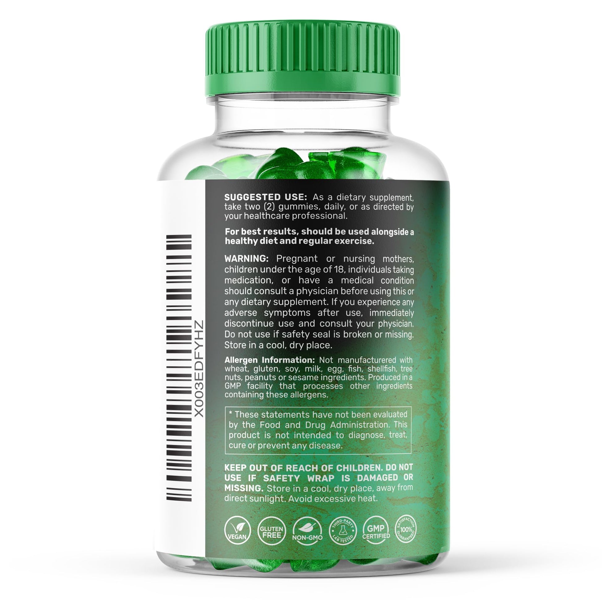 WELLNESS LABSRX Sea Moss Gummies, 3200mg Irish Sea Moss Mixed Berry Flavor with Maximum Potency Bladderwrack and Burdock Root - Supports Skin, Energy and Immunity - 180 Count - dailyvitalstore