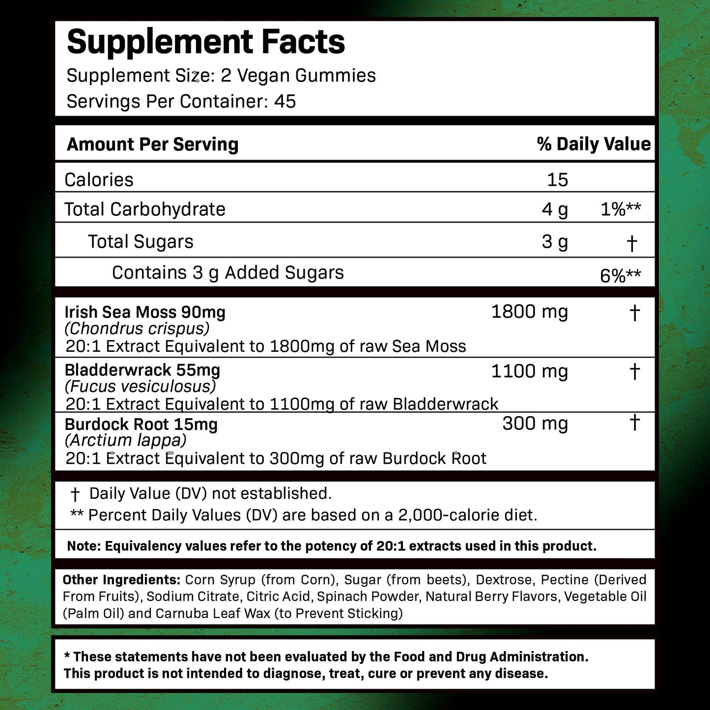WELLNESS LABSRX Sea Moss Gummies, 3200mg Irish Sea Moss Mixed Berry Flavor with Maximum Potency Bladderwrack and Burdock Root - Supports Skin, Energy and Immunity - 180 Count - dailyvitalstore