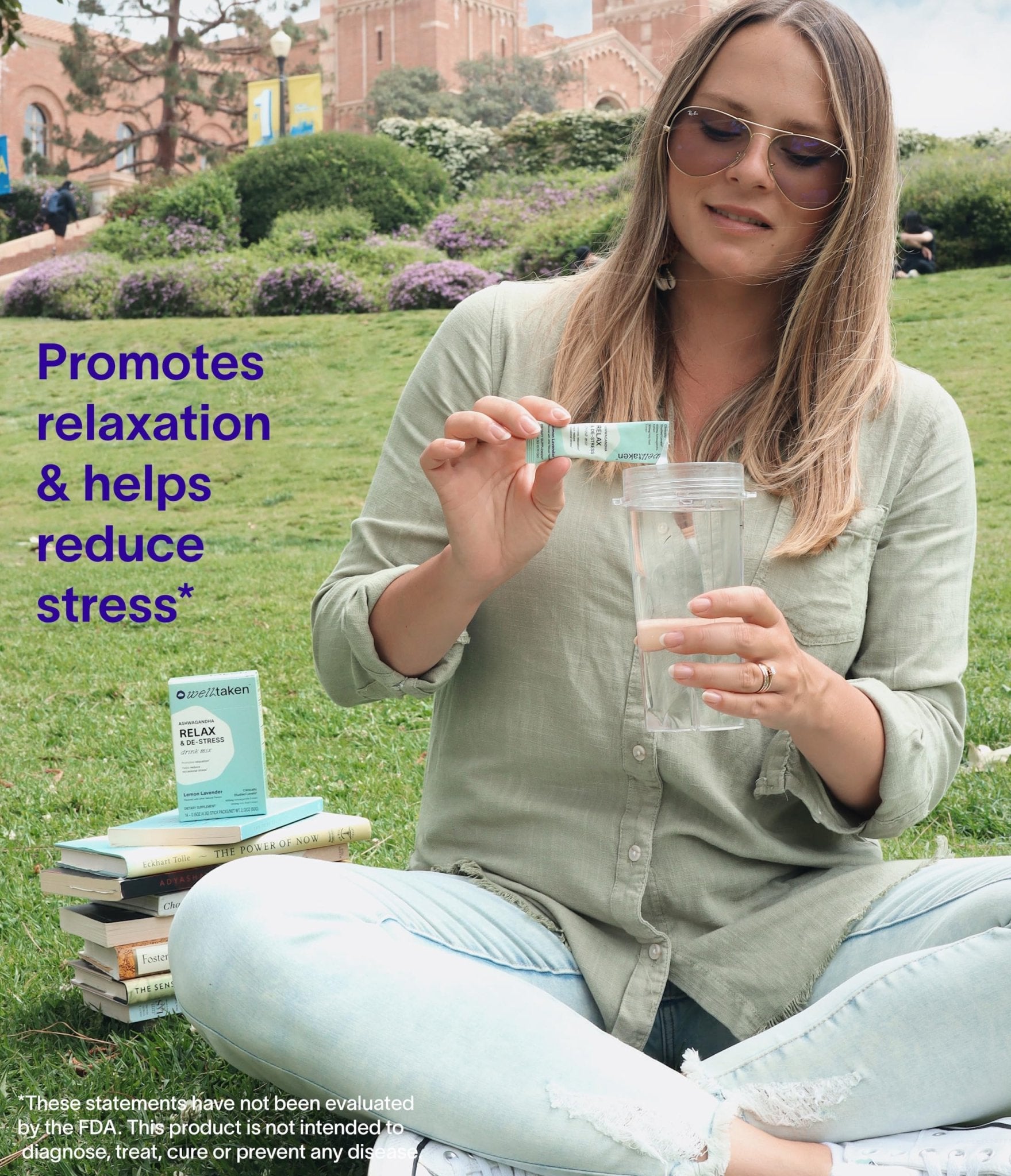 WellTaken Ashwagandha Relax & De-Stress Powder - Lemon Lavender 14ct Box - 600mg Ashwagandha, 200mg L-Theanine, Holy Basil – Supports Stress, Relaxation – Vegan, No Added Sugar - 14 Servings - dailyvitalstore