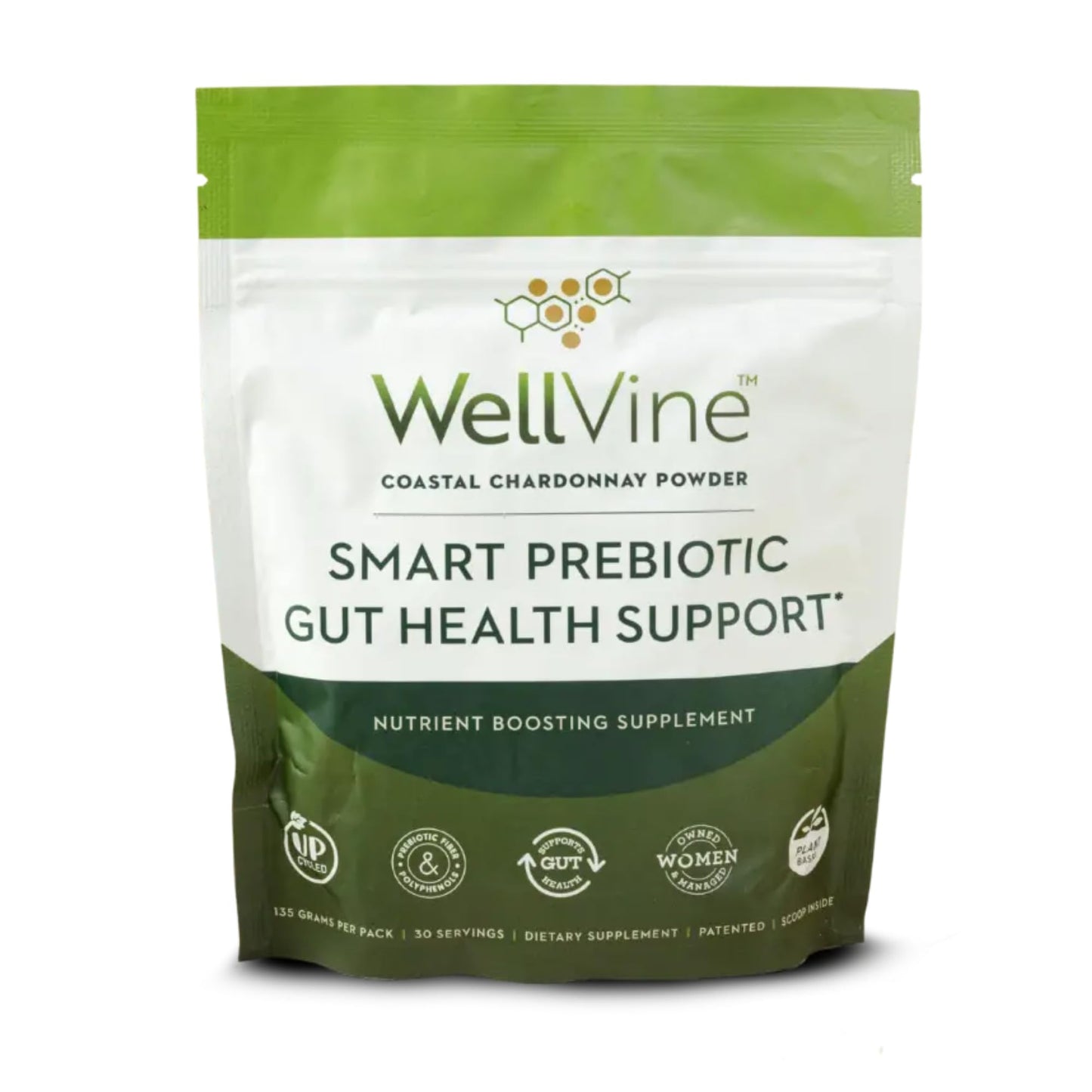WellVine Premium Smart Prebiotic Gut Health Supplement Powder for Men & Women | Digestive Support & Gut Health With 100% Upcycled Chardonnay Grapes | Plant-Based - dailyvitalstore