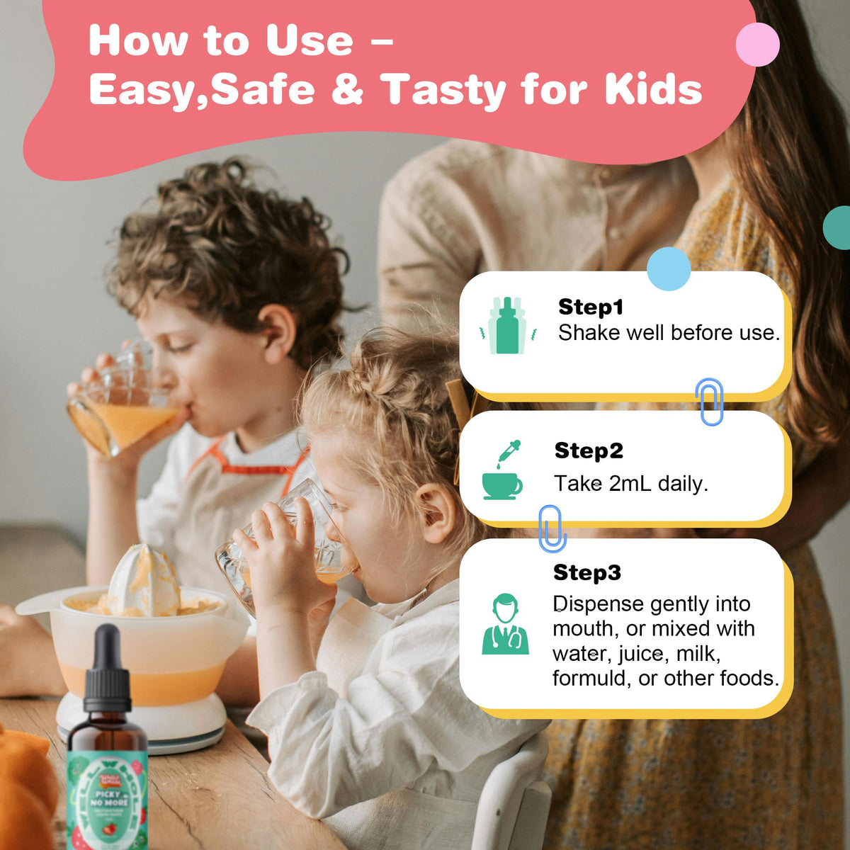 Well&Whole Sulforaphane Kids Liquid Supplement – Pick No More Broccoli Sprout Extract Drops, Hidden Greens for Picky Eaters, Daily Nutrition Support, Sugar-Free, Vegan, 60mL - dailyvitalstore
