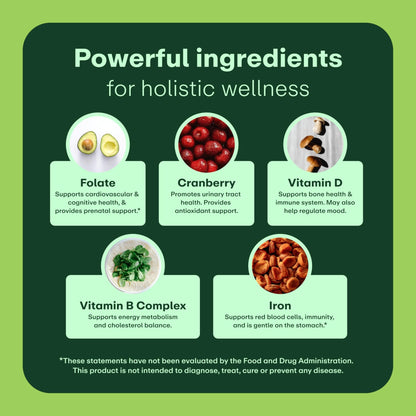 WellWithAll Women’s Multivitamin | Daily Supplement with Essential Vitamins, Minerals & Iron | Supports Immunity, Heart Health, Bone Health, Energy & Mood | Major Allergen - Free | 60 Tablets - dailyvitalstore