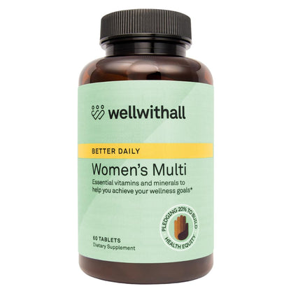 WellWithAll Women’s Multivitamin | Daily Supplement with Essential Vitamins, Minerals & Iron | Supports Immunity, Heart Health, Bone Health, Energy & Mood | Major Allergen - Free | 60 Tablets - dailyvitalstore