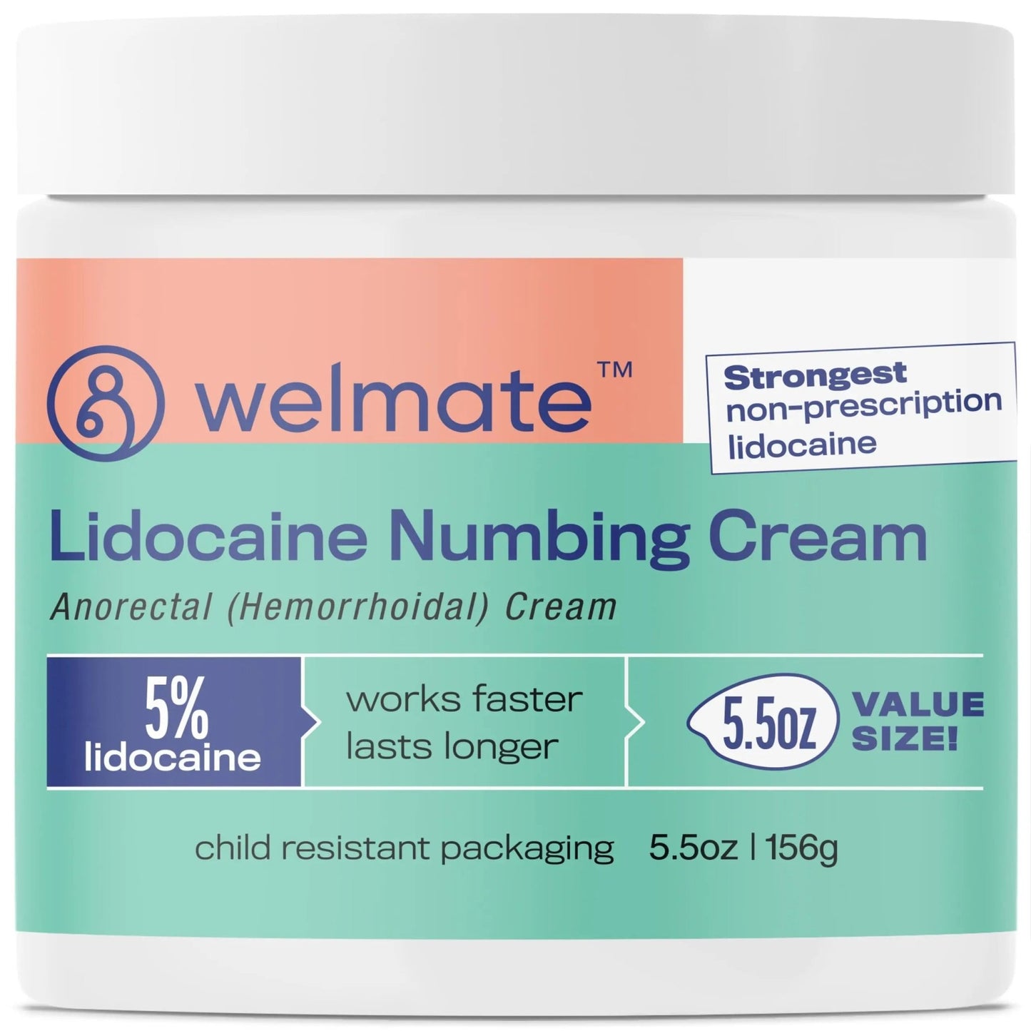 WELMATE 5% Lidocaine Hemorrhoid Relief Cream, Maximum Strength Anorectal Cream, 5.5 oz - dailyvitalstore