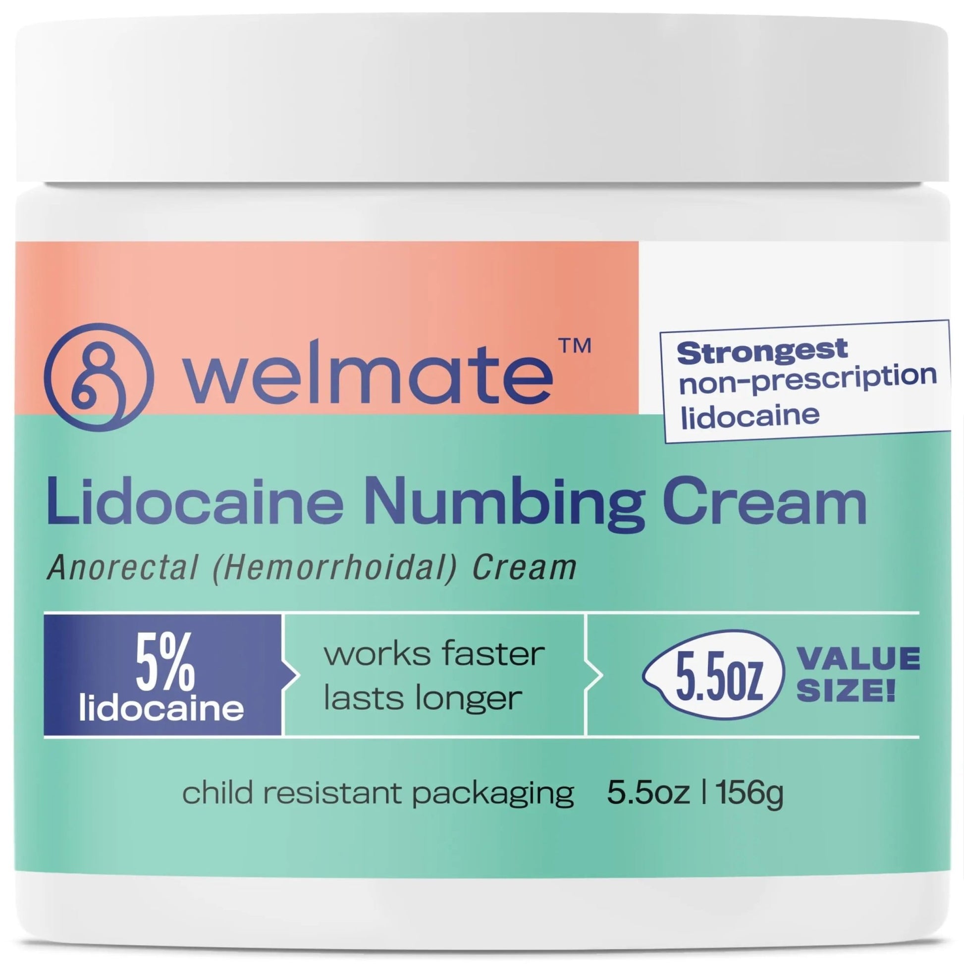 WELMATE 5% Lidocaine Hemorrhoid Relief Cream, Maximum Strength Anorectal Cream, 5.5 oz - dailyvitalstore