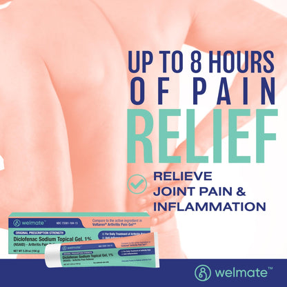 WELMATE - Arthritis Pain Reliever - Diclofenac Sodium Topical Gel 1% - Arthritis Relief - Pain Relief Cream/Gel - Mobility Aids - 5.29 oz - 3 Pack - dailyvitalstore