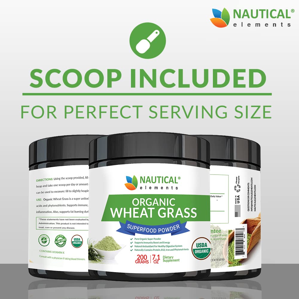 Wheatgrass Powder - USDA Certified Organic Wheat Grass Powder That Is Rich In Essential Amino Acids, Chlorophyll, Antioxidants, Fatty Acids, Minerals & Vitamins - US Grown - Vegan & Non-GMO Superfoods - dailyvitalstore