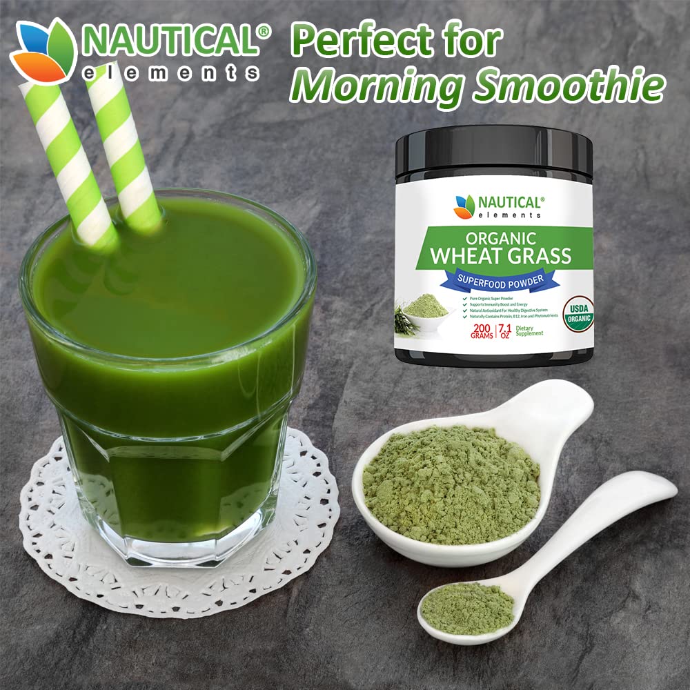 Wheatgrass Powder - USDA Certified Organic Wheat Grass Powder That Is Rich In Essential Amino Acids, Chlorophyll, Antioxidants, Fatty Acids, Minerals & Vitamins - US Grown - Vegan & Non-GMO Superfoods - dailyvitalstore