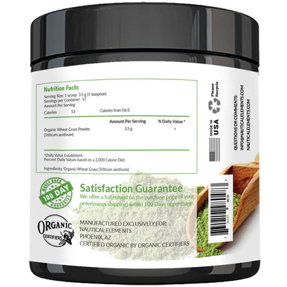 Wheatgrass Powder - USDA Certified Organic Wheat Grass Powder That Is Rich In Essential Amino Acids, Chlorophyll, Antioxidants, Fatty Acids, Minerals & Vitamins - US Grown - Vegan & Non-GMO Superfoods - dailyvitalstore