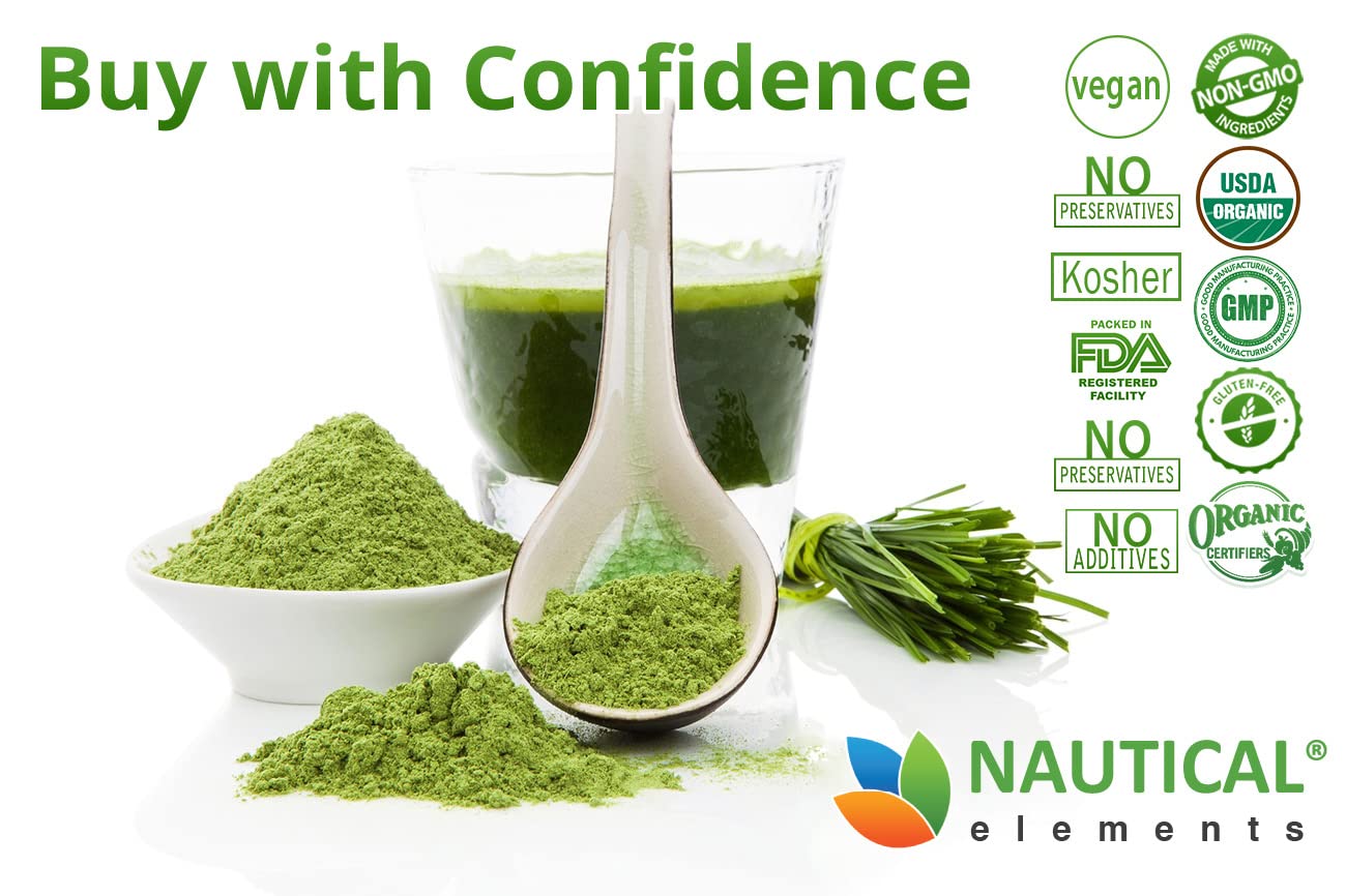 Wheatgrass Powder - USDA Certified Organic Wheat Grass Powder That Is Rich In Essential Amino Acids, Chlorophyll, Antioxidants, Fatty Acids, Minerals & Vitamins - US Grown - Vegan & Non-GMO Superfoods - dailyvitalstore