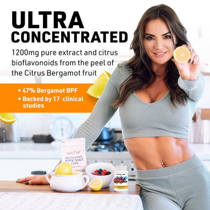 Whitney Johns Citrus Bergamot for Women, Clinically Tested Bergamot Supplement Specifically Formulated for Womens Health and Wellness, Antioxidant, 1200mg, 90 Tablets - dailyvitalstore