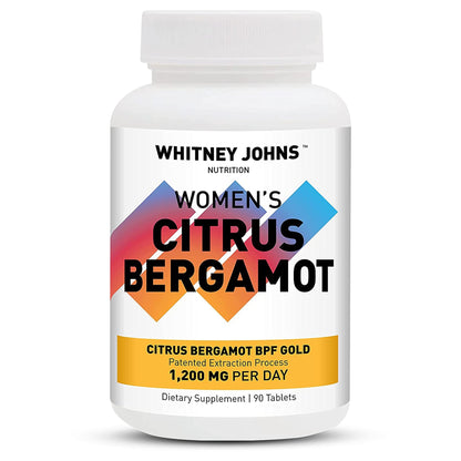 Whitney Johns Citrus Bergamot for Women, Clinically Tested Bergamot Supplement Specifically Formulated for Womens Health and Wellness, Antioxidant, 1200mg, 90 Tablets - dailyvitalstore