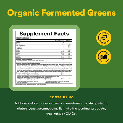 Whole Earth & Sea from Natural Factors, Organic Fermented Greens, Vegan Whole Food Supplement, Tropical, 14.3 Oz - dailyvitalstore