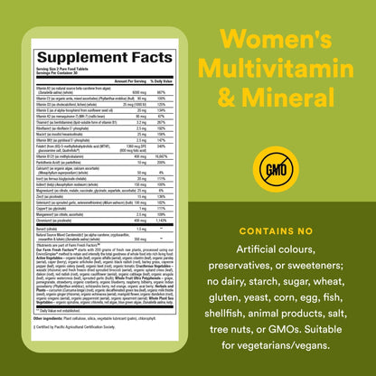 Whole Earth & Sea from Natural Factors, Women's Multivitamin & Mineral, Whole Food Supplement, Vegan, 60 tablets (30 servings) - dailyvitalstore