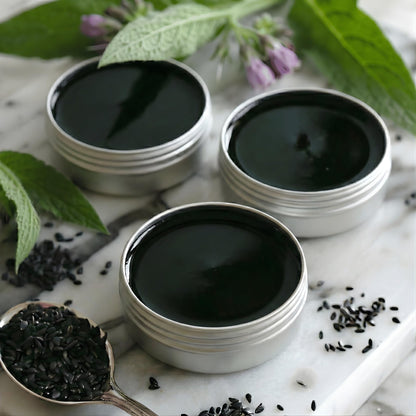 Wild Castle DNA Organics Black Seed Oil Comfrey Salve 2.3 oz – Organic Herbal Salve for Joint and Muscles & Tattoo Care. Balm for Soothing Relief. Handcrafted, Slow-Infused, No Chemical Fillers - dailyvitalstore