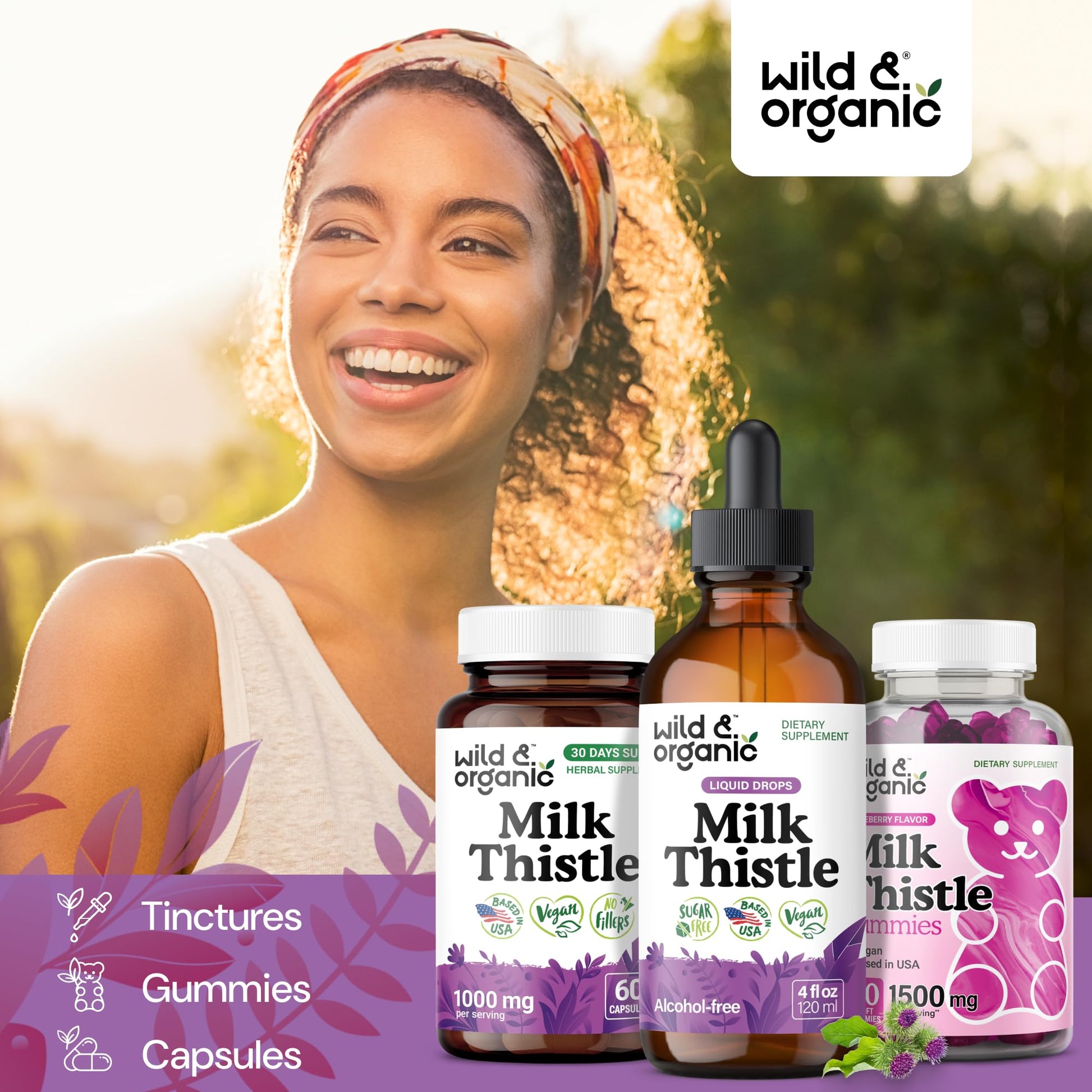 Wild & Organic Milk Thistle Liquid Drops - Liver Cleanse Detox - Silymarin Milk Thistle Supplement for Liver Support - Add to Tea - Silybum Marianum Seed Extract Tincture - dailyvitalstore
