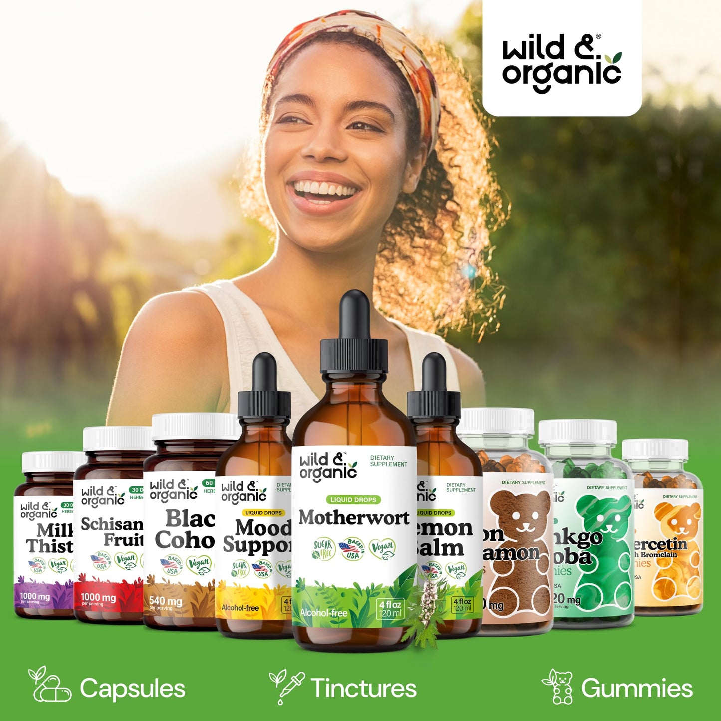 Wild & Organic Motherwort Tincture - Good Mood, Calmness, Overall Support - Supplements for Women with Motherwort Herb - Vegan, Sugar & Alcohol-Free Extract Drops - 4 fl oz - dailyvitalstore