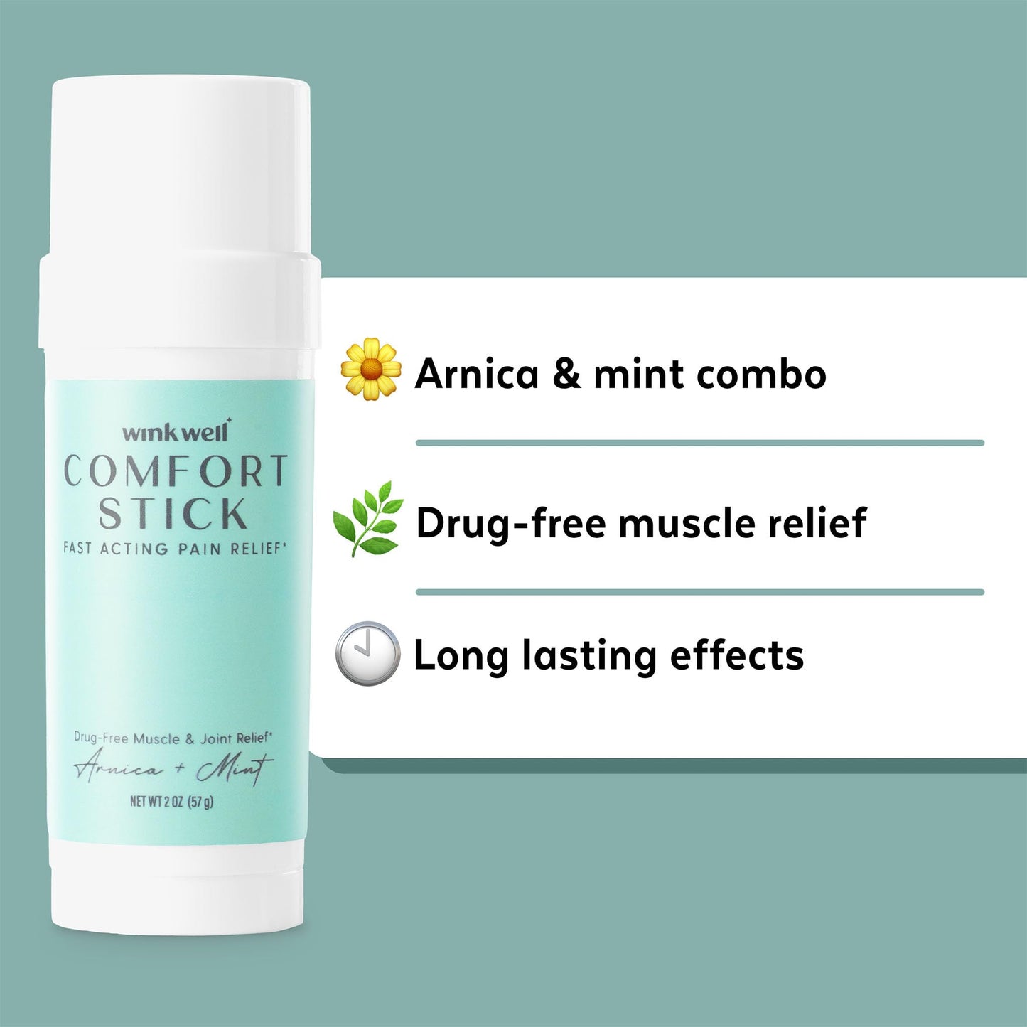 Wink Well Comfort Stick | Extra Strength Natural Muscle Relief | No-Mess roll on Stick | Joint Relief - dailyvitalstore