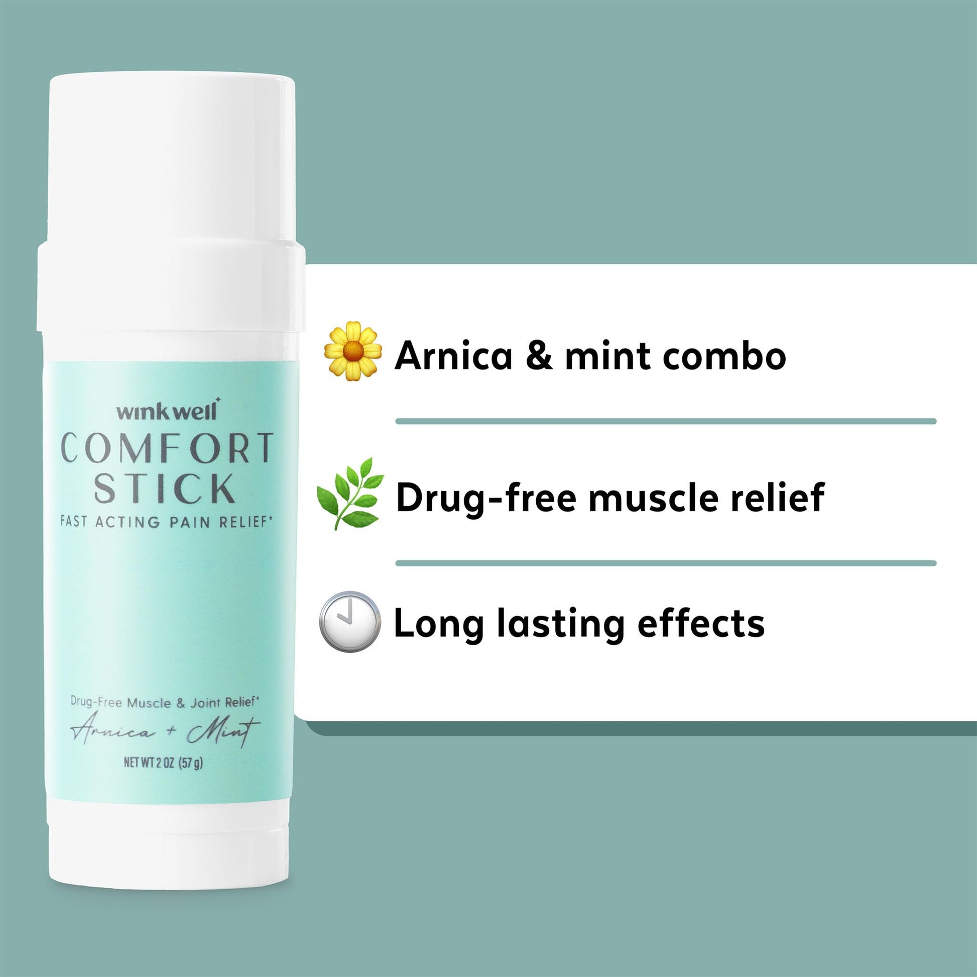 Wink Well Comfort Stick | Extra Strength Natural Muscle Relief | No-Mess roll on Stick | Joint Relief - dailyvitalstore