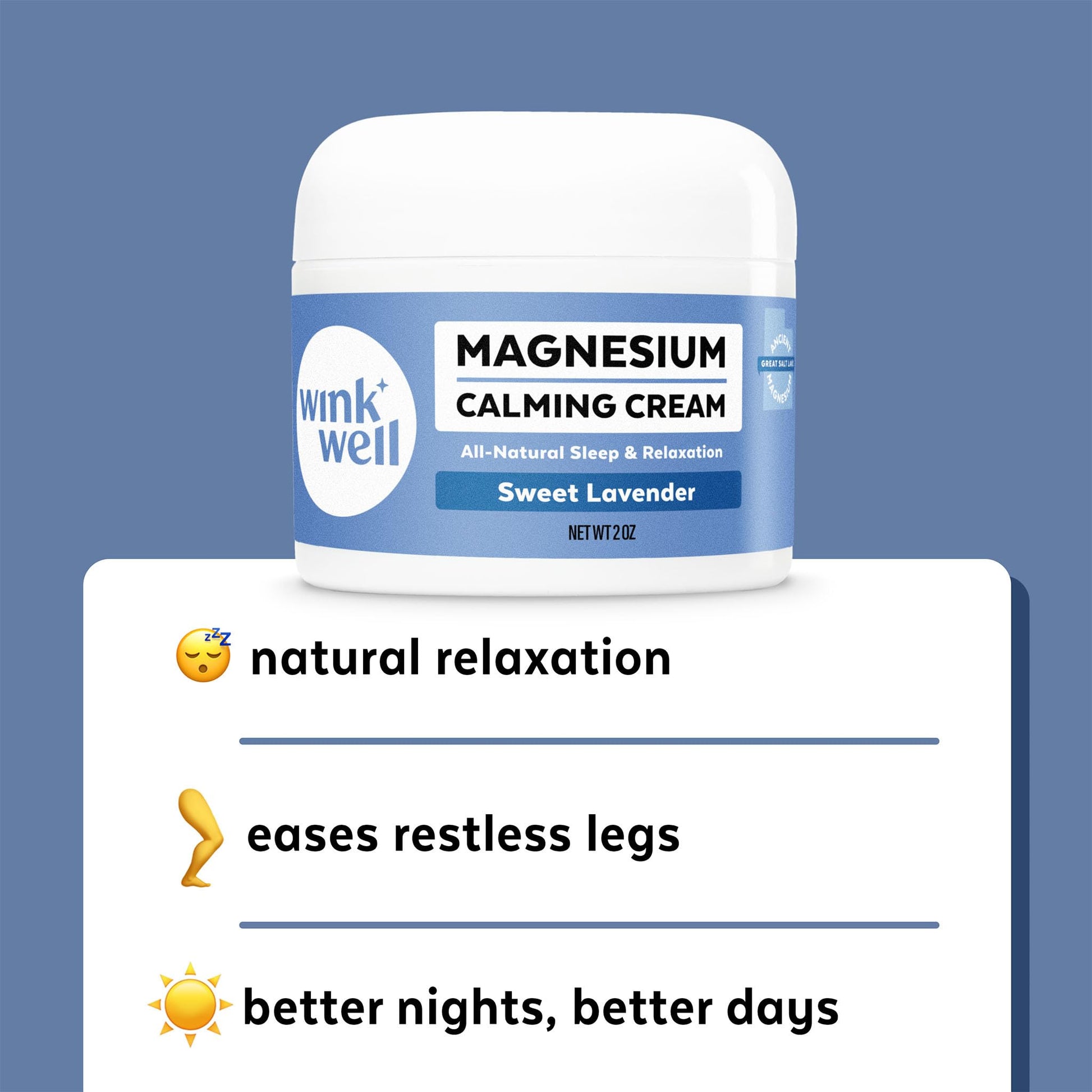 Wink Well Magnesium Calming Muscle and Joint Cream for Nighttime Relaxation - dailyvitalstore