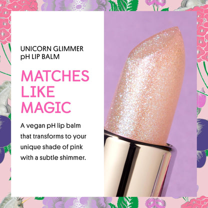 Winky Lux Unicorn Glimmer Balm -Hydrating ph Lip Balm, Natural Pink Tint with pH Color Changing, Moisturize & Soften Lips While Leaving Sheer Pink Tint, with Vanilla Scent - dailyvitalstore
