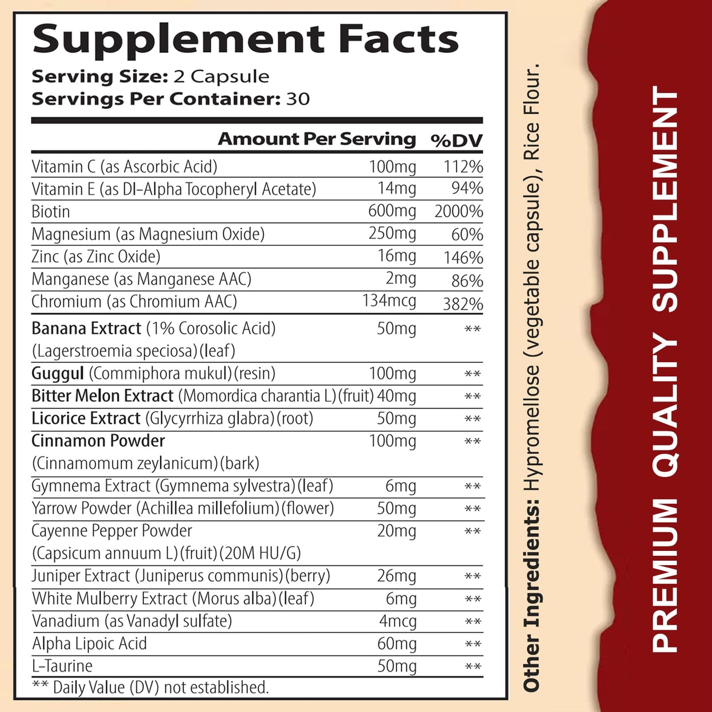 WINYEL Blood Sugar Complex Supplement - with Cinnamon, Bitter Melon, Chromium, Mulberry, Alpha Lipoic Acid, 60 Capsules - dailyvitalstore