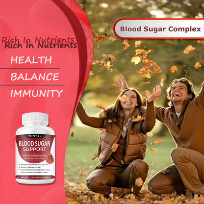 WINYEL Blood Sugar Complex Supplement - with Cinnamon, Bitter Melon, Chromium, Mulberry, Alpha Lipoic Acid, 60 Capsules - dailyvitalstore