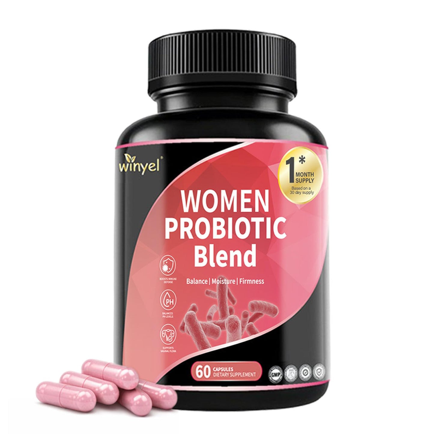 WINYEL Vaginal Probiotics for Women with Prebiotics & Herbal Blend – pH Balance & Feminine Health Support – Multi-Strain Lactobacillus for Vaginal Flora, - dailyvitalstore
