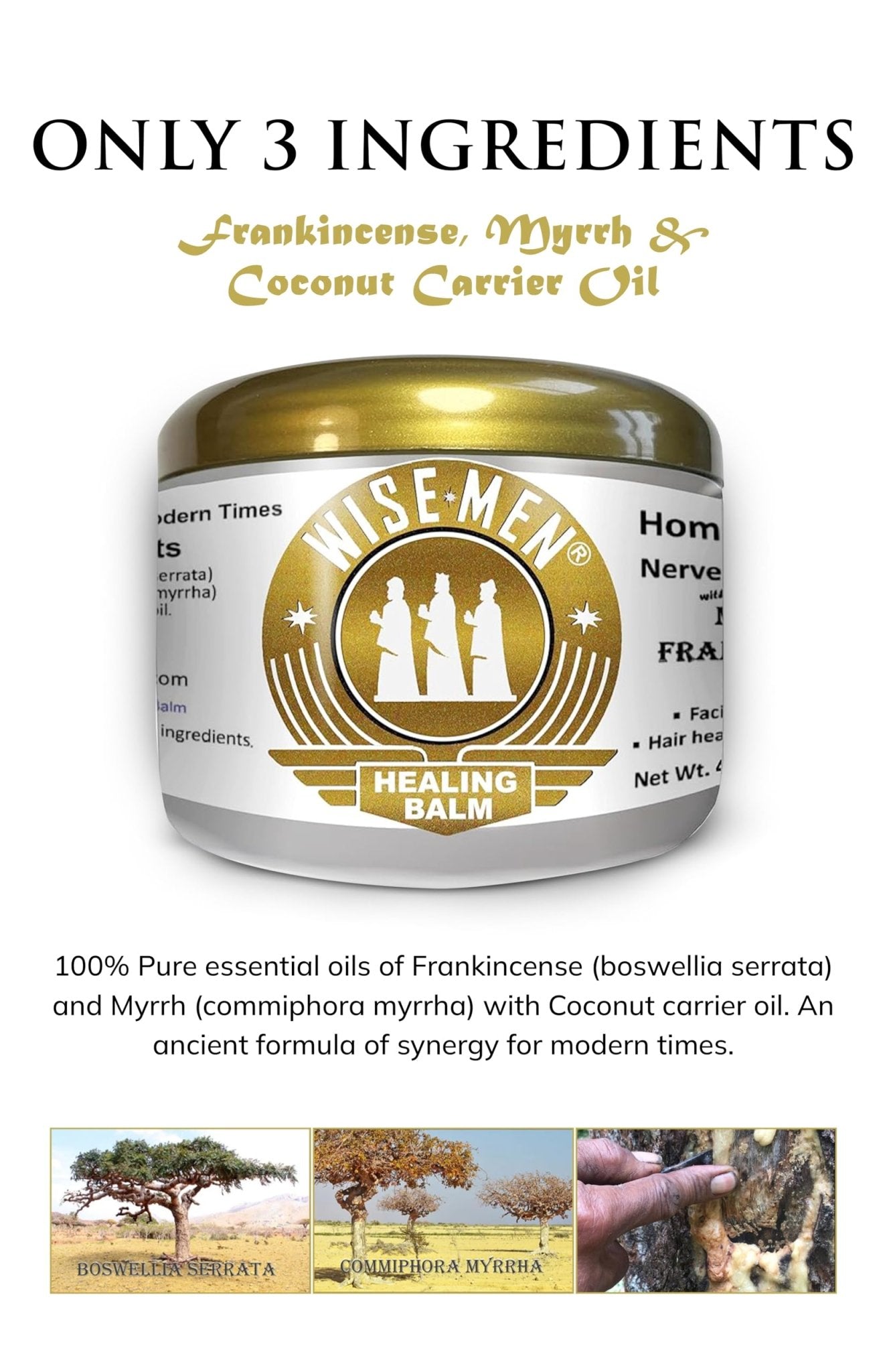 Wise Men Healing Balm with Myrrh and Frankincense Essential Oils for Soothing Nerve Relief Massage - dailyvitalstore
