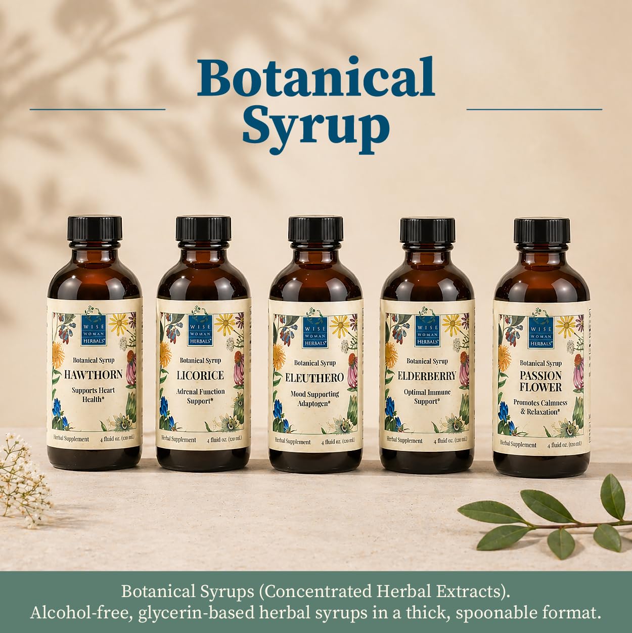 Wise Woman Herbals Hawthorn Botanical Syrup, Alcohol-Free Hawthorn Berry Solid Extract 4:1, Promotes Healthy Circulation, Antioxidant Protection, Herbal Cardiovascular Support, 4 Fl Oz - dailyvitalstore