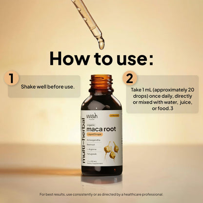 Wish Fusion Maca Root Liquid Drops 2 Pack Organic Maca Root Drops for Energy Support Hormone Balance, Mood Maca Root, Ashwagandha & Tongkat Ali Blend, Liquid Maca Root Extract Fenugreek & Beetroot - dailyvitalstore
