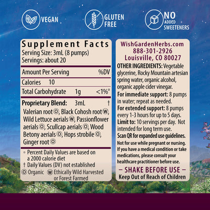 WishGarden Herbs Serious Relaxer, Liquid Herbal Muscle Relaxant with Wild Lettuce & Valerian Root, Eases Neck & Shoulder Tension, Tense Muscles, Muscle Spasms & Restless Legs, Non-GMO, Vegan, 4oz - dailyvitalstore