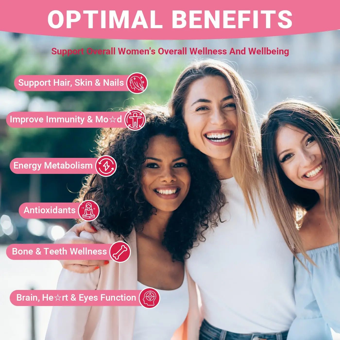 Wiszeen Sugar Free Methylated Multivitamin for Women Gummies, Biotin, Collagen, Calcium, Magnesium, Inositol, Folate, Iron, Vitamin A, C, D, E - dailyvitalstore
