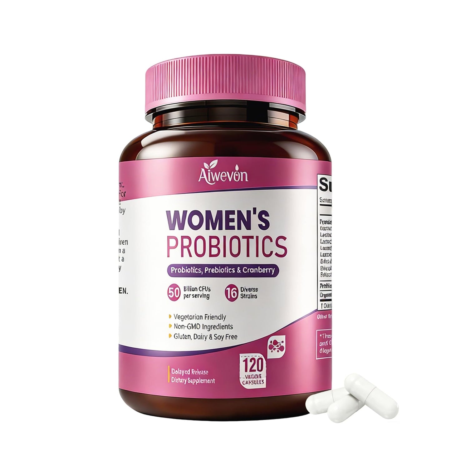 Women Probiotics 50 Billion CFU: Probiotics for Women with Prebiotics & Cranberry, 16 Strain Probiotic Supplement for Digestive Gut Health, Vaginal & Urinary Tract Support - dailyvitalstore